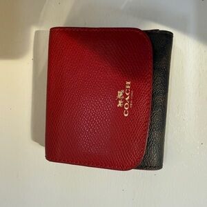 Coach Red and Black Men's Card Holder